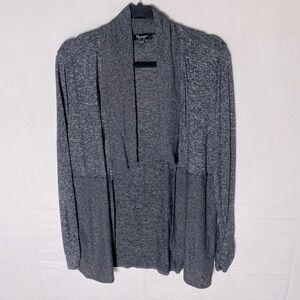 5/$25 Lily Morgan Dark Heathered Grey Open Front Long Sleeve Thin Cardigan XL